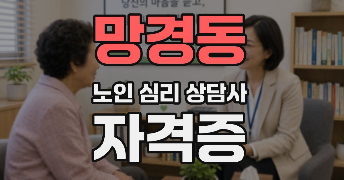 망경동 노인 심리 상담사 자격증
