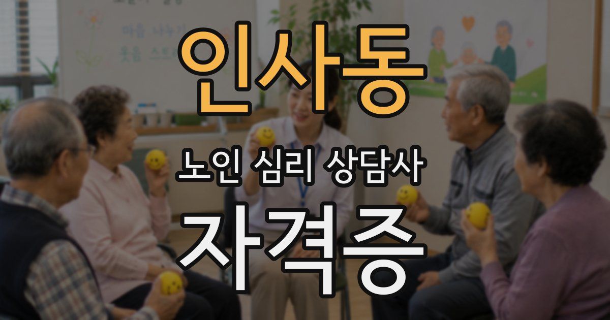 인사동 노인 심리 상담사 자격증