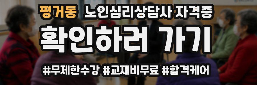 평거동 노인 심리 상담사 자격증
