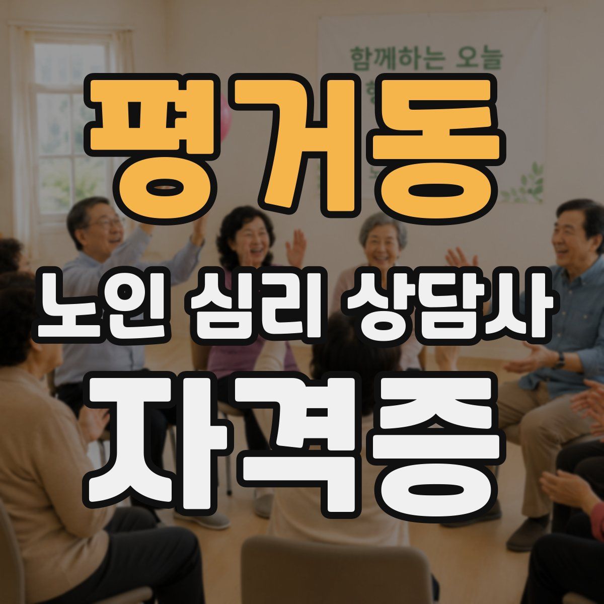 평거동 노인 심리 상담사 자격증