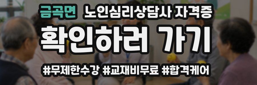 금곡면 노인 심리 상담사 자격증