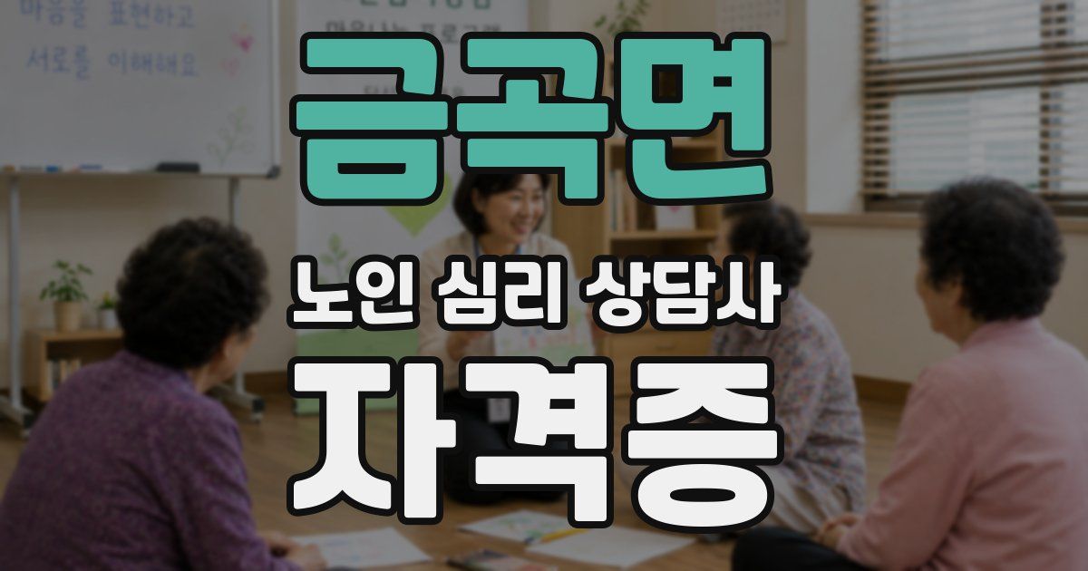 금곡면 노인 심리 상담사 자격증
