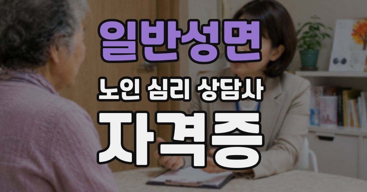일반성면 노인 심리 상담사 자격증