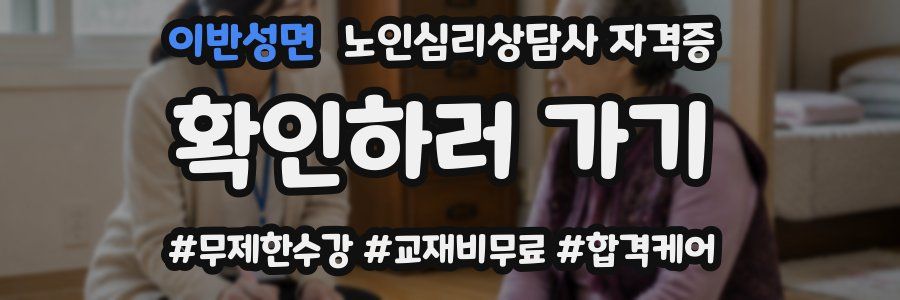 이반성면 노인 심리 상담사 자격증