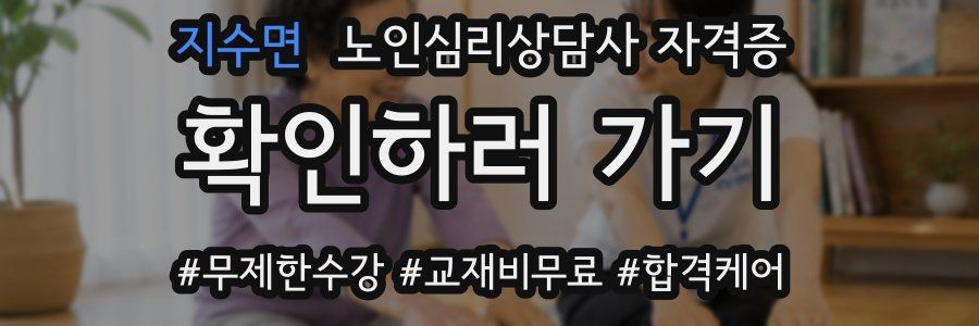 지수면 노인 심리 상담사 자격증