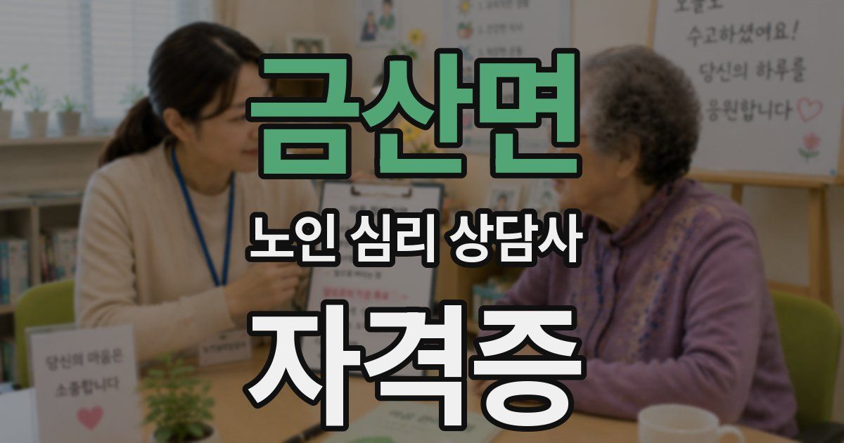 금산면 노인 심리 상담사 자격증
