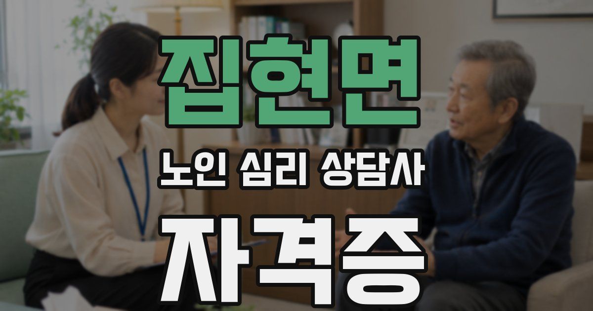 집현면 노인 심리 상담사 자격증