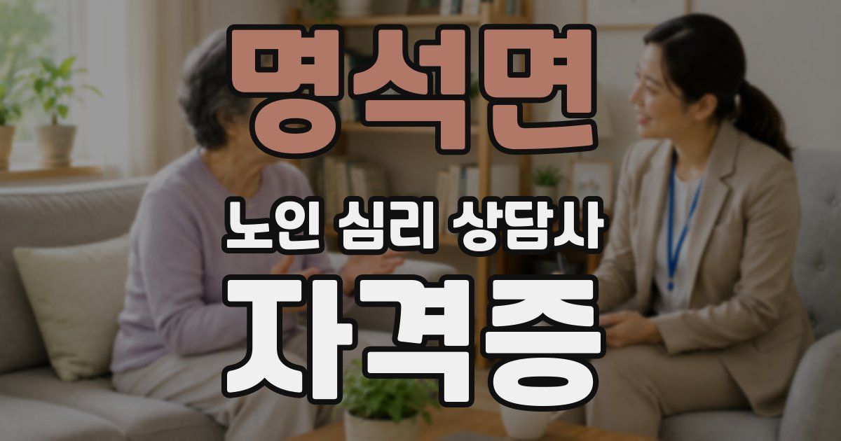 명석면 노인 심리 상담사 자격증
