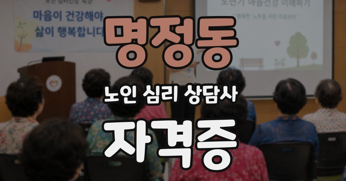 명정동 노인 심리 상담사 자격증