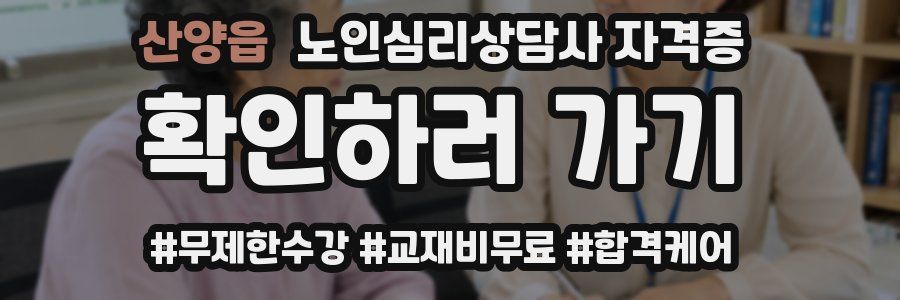 산양읍 노인 심리 상담사 자격증