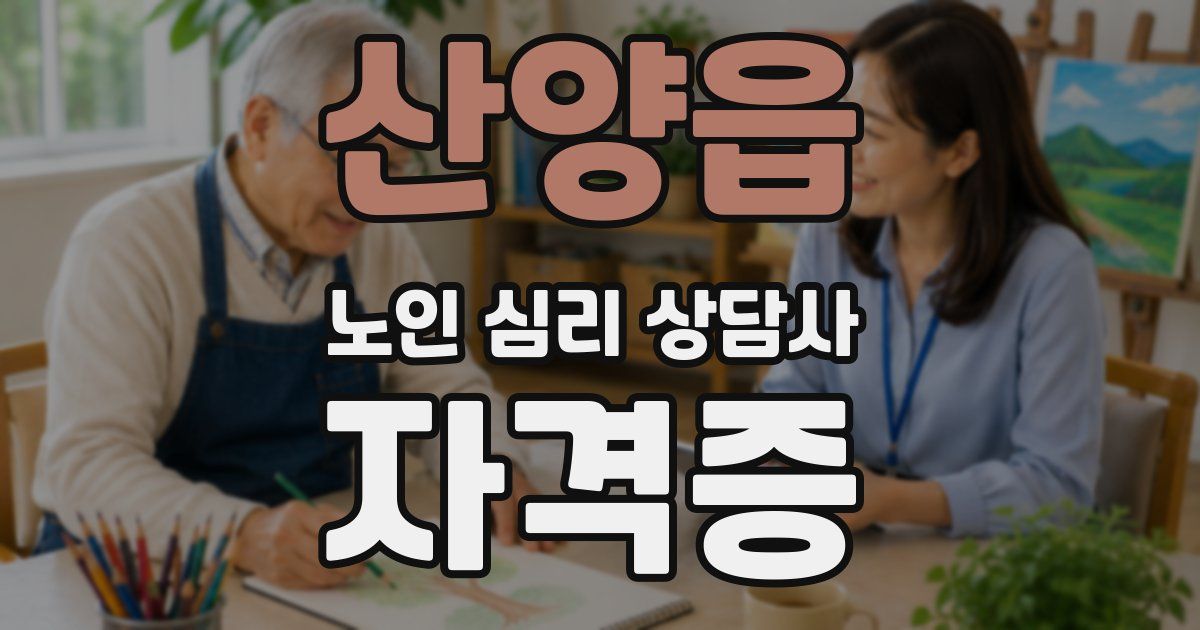 산양읍 노인 심리 상담사 자격증