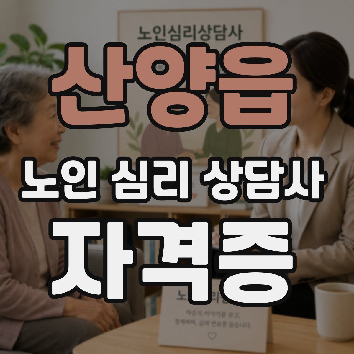산양읍 노인 심리 상담사 자격증