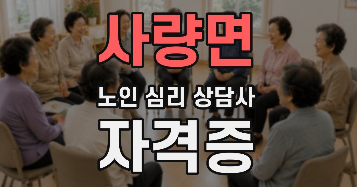 사량면 노인 심리 상담사 자격증