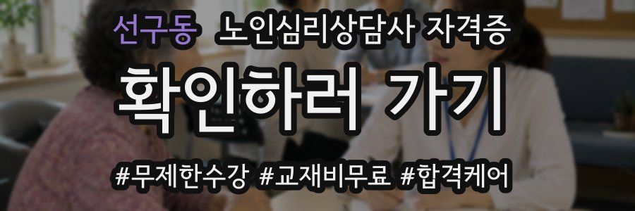 선구동 노인 심리 상담사 자격증