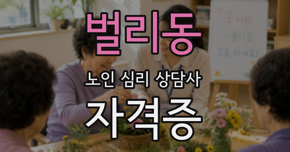 벌리동 노인 심리 상담사 자격증