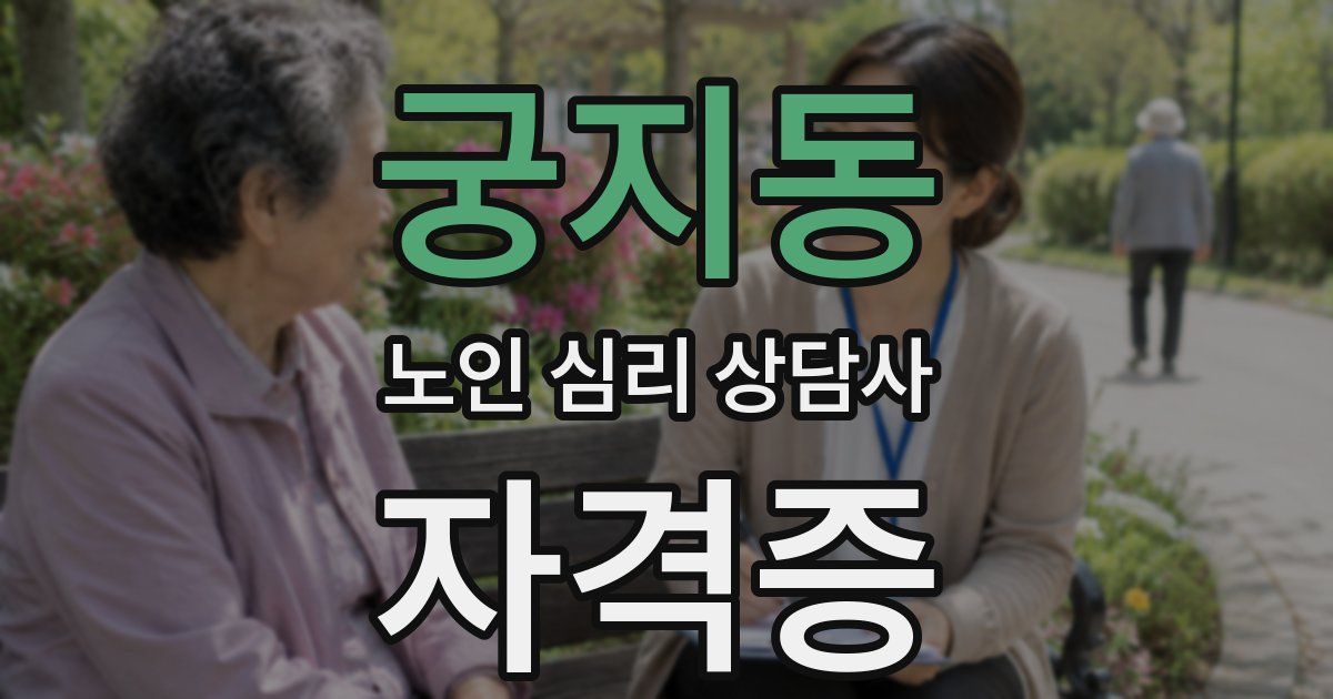 궁지동 노인 심리 상담사 자격증
