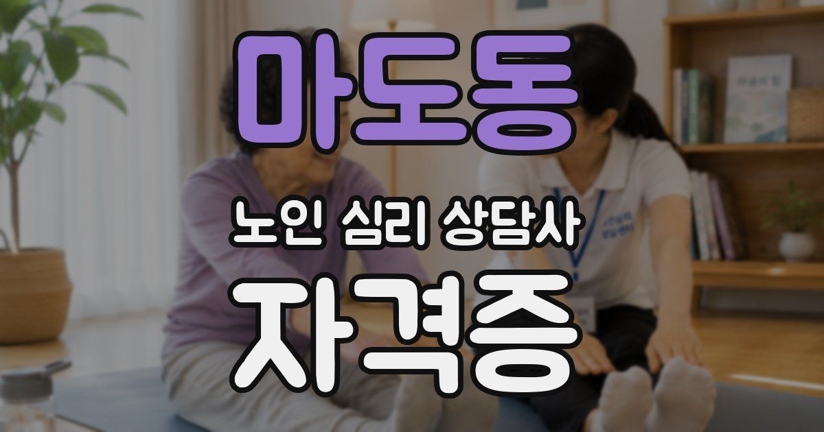 마도동 노인 심리 상담사 자격증