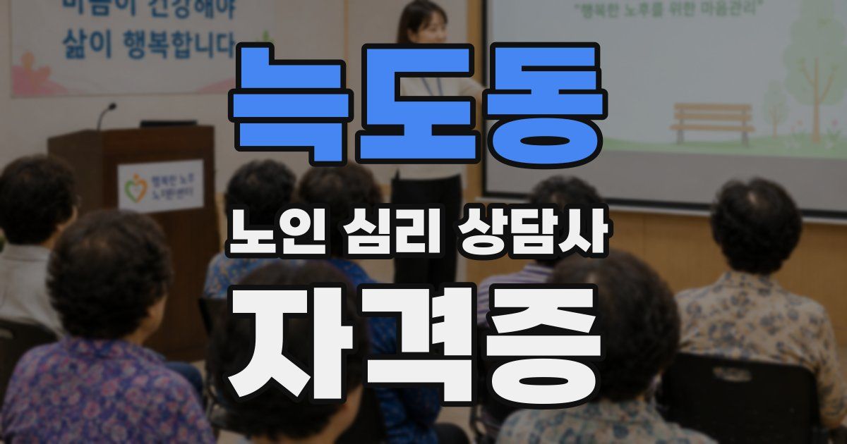 늑도동 노인 심리 상담사 자격증