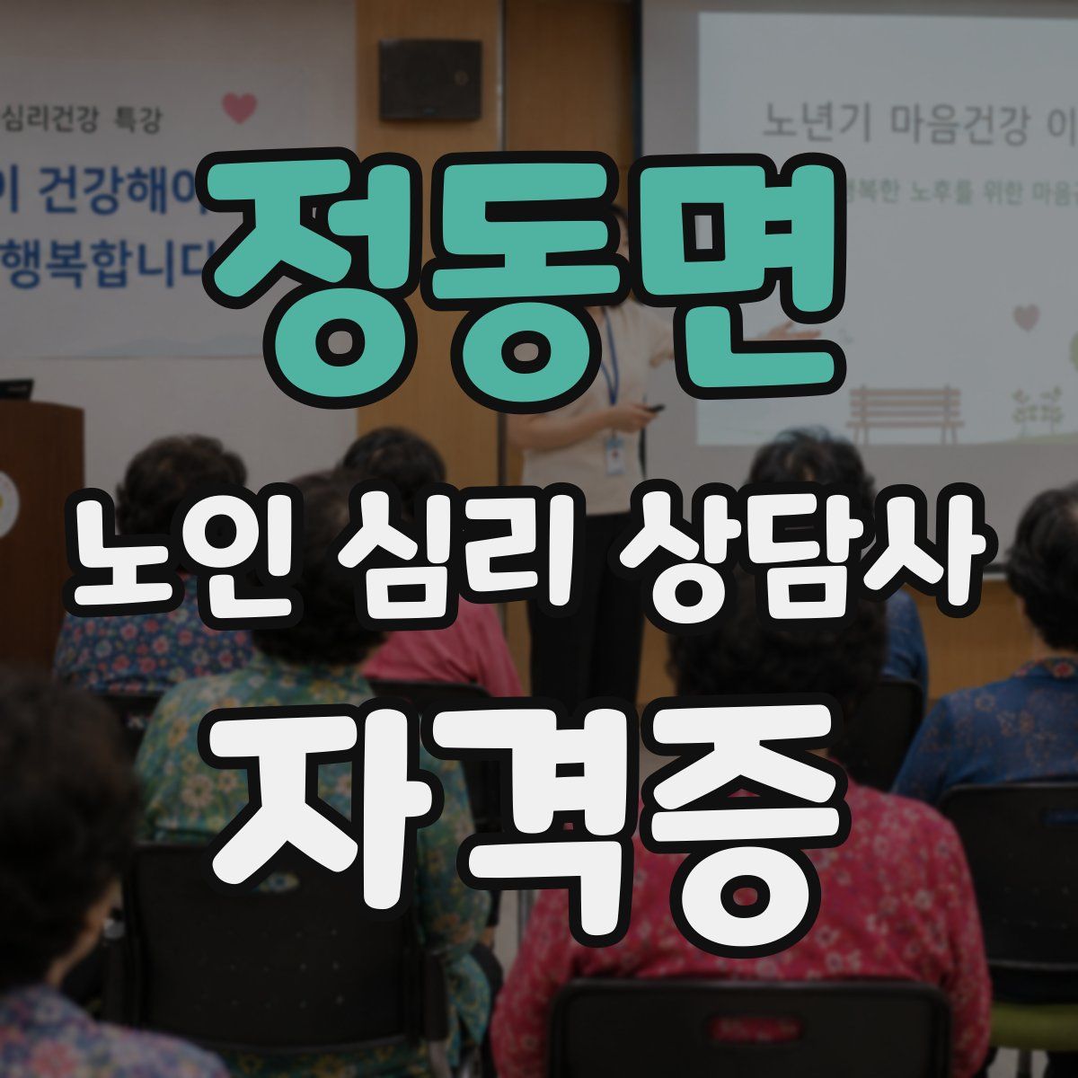 정동면 노인 심리 상담사 자격증
