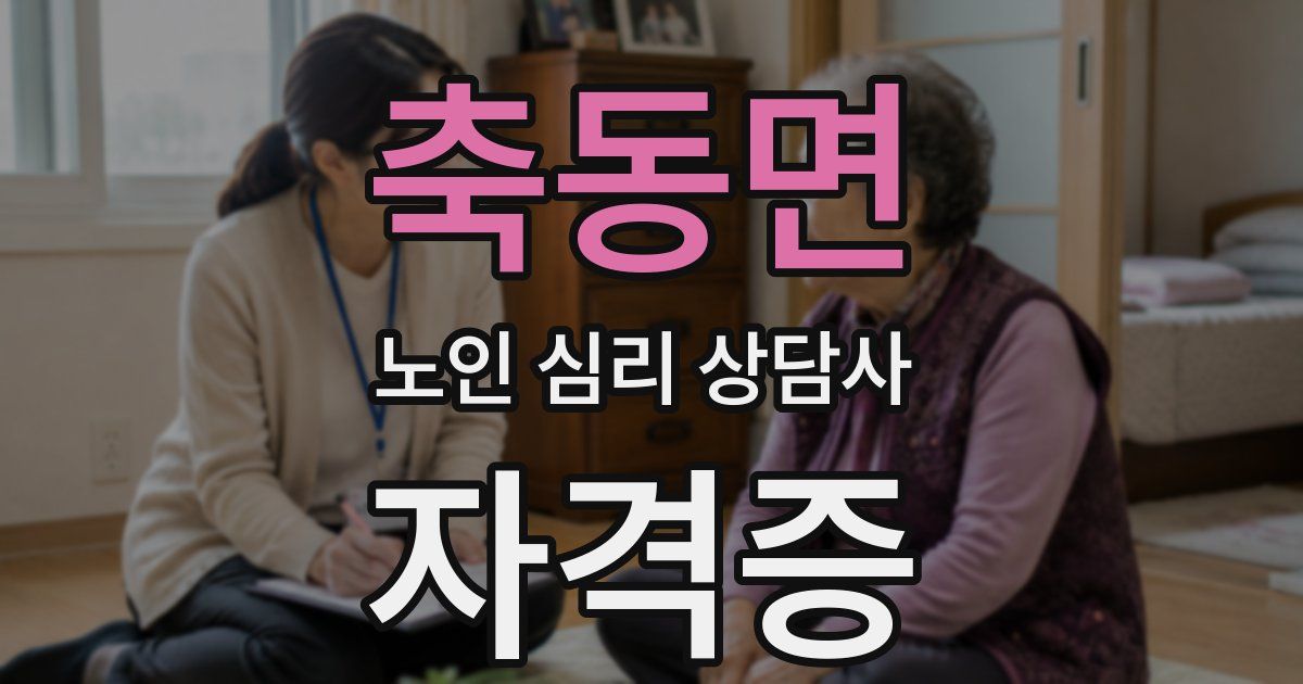 축동면 노인 심리 상담사 자격증