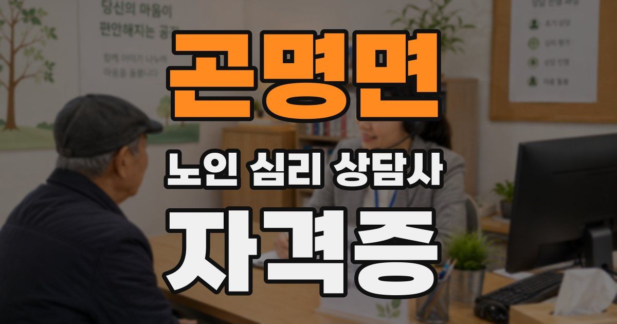 곤명면 노인 심리 상담사 자격증