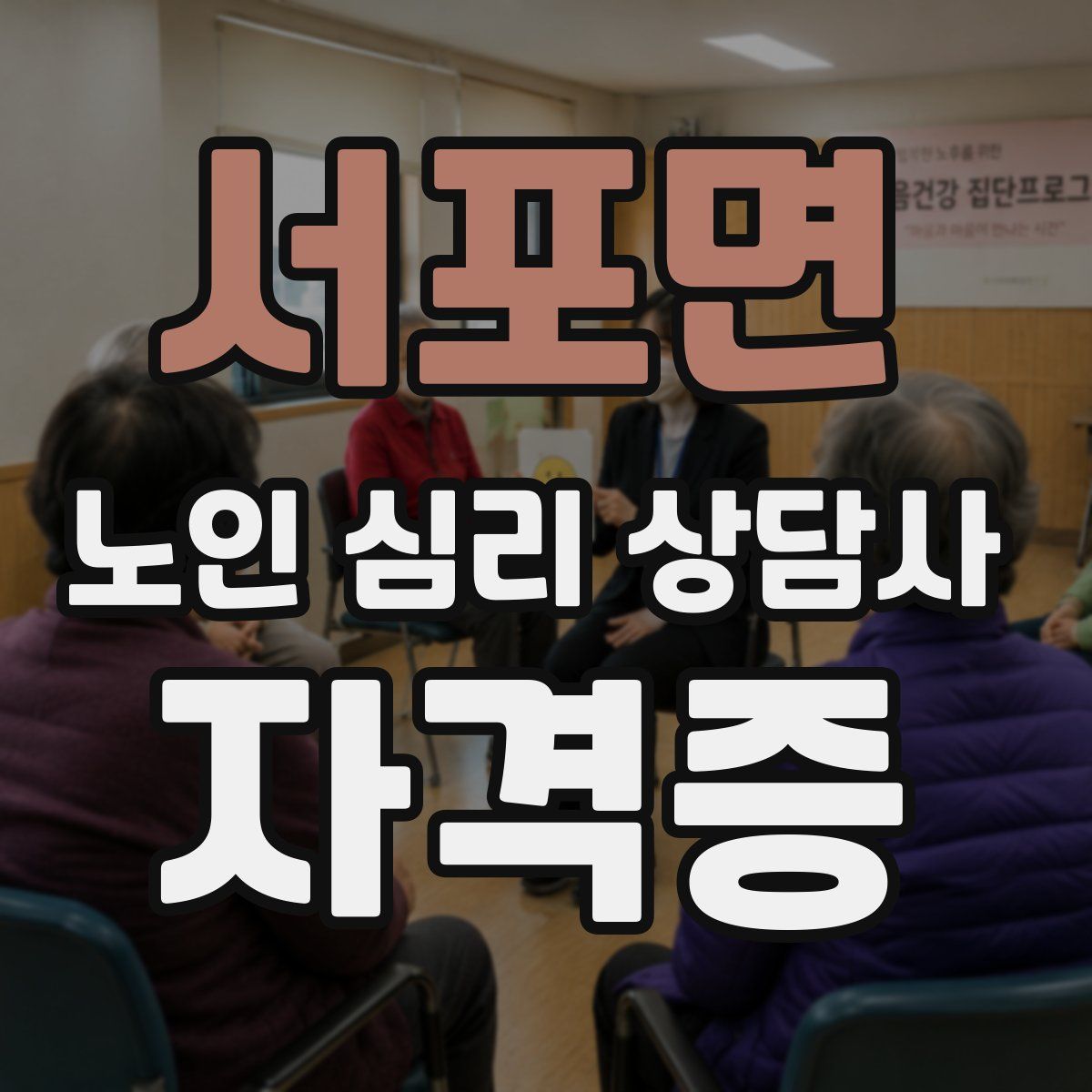 서포면 노인 심리 상담사 자격증
