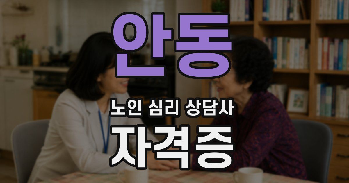 안동 노인 심리 상담사 자격증