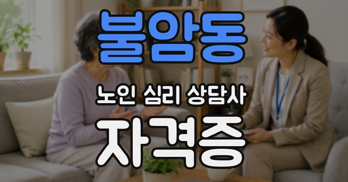불암동 노인 심리 상담사 자격증