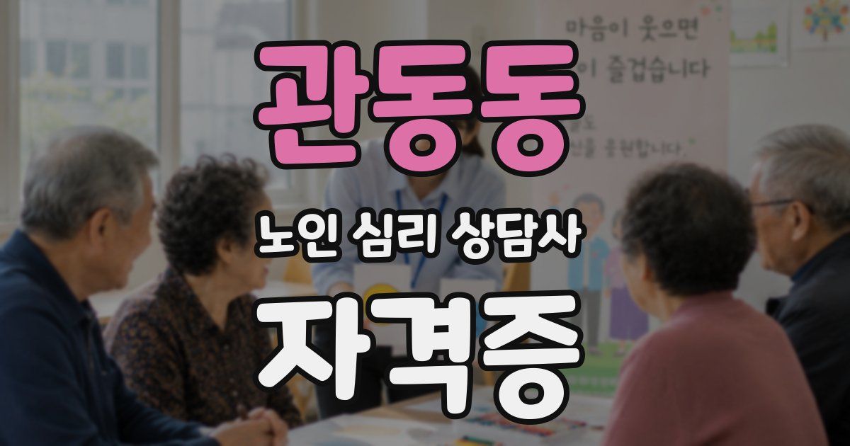 관동동 노인 심리 상담사 자격증