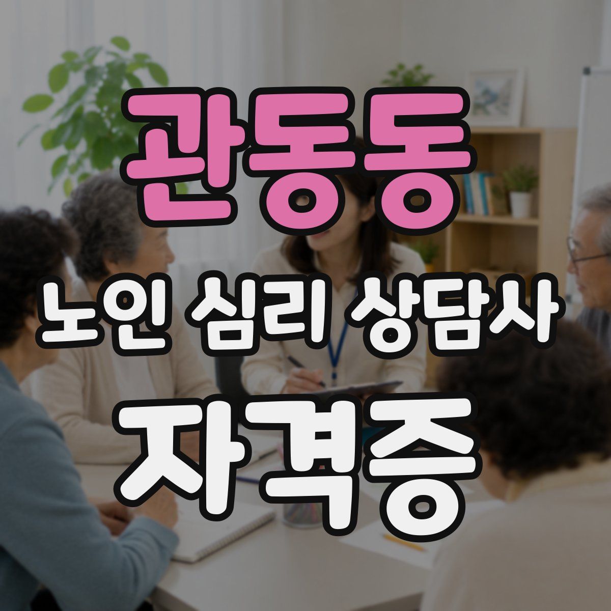 관동동 노인 심리 상담사 자격증