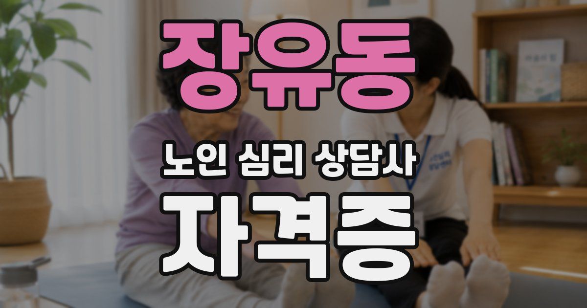 장유동 노인 심리 상담사 자격증