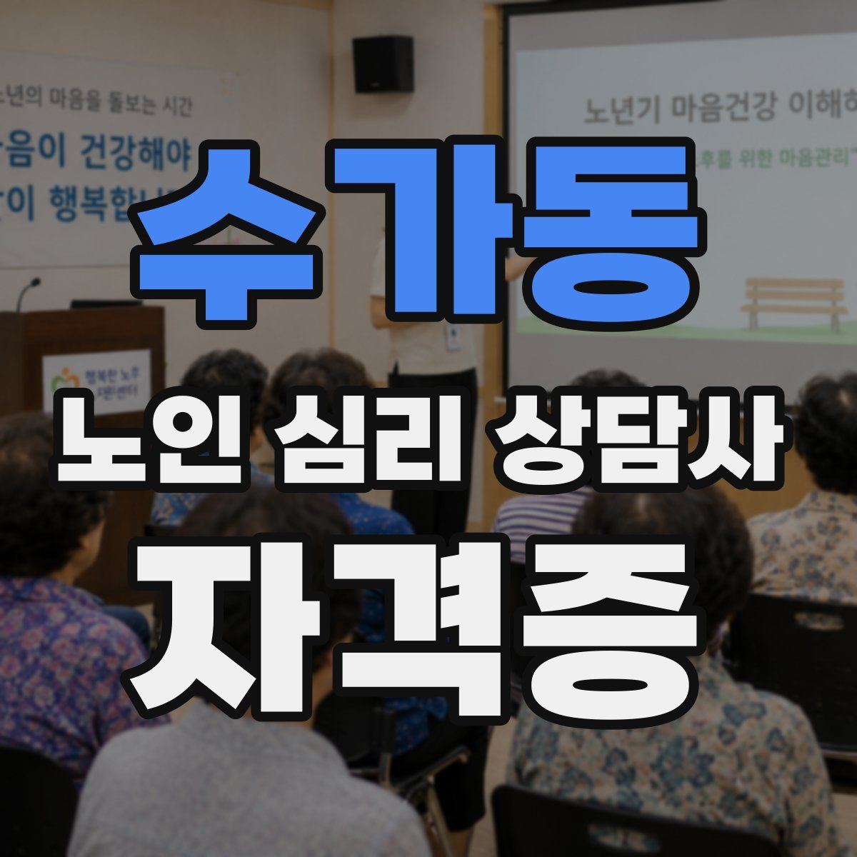 수가동 노인 심리 상담사 자격증