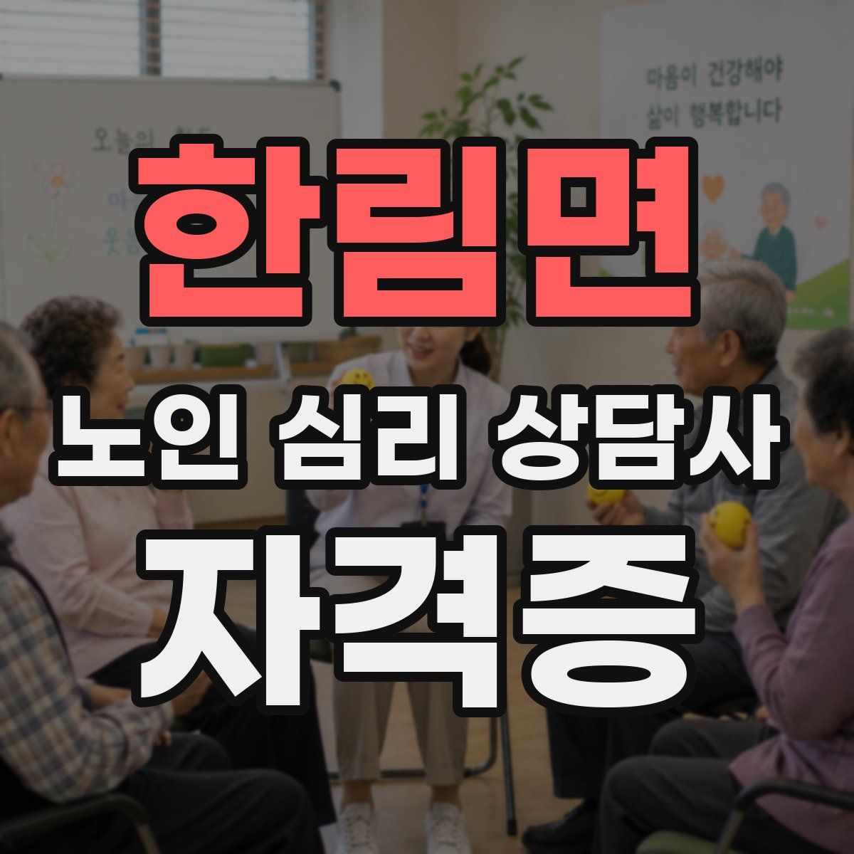 한림면 노인 심리 상담사 자격증