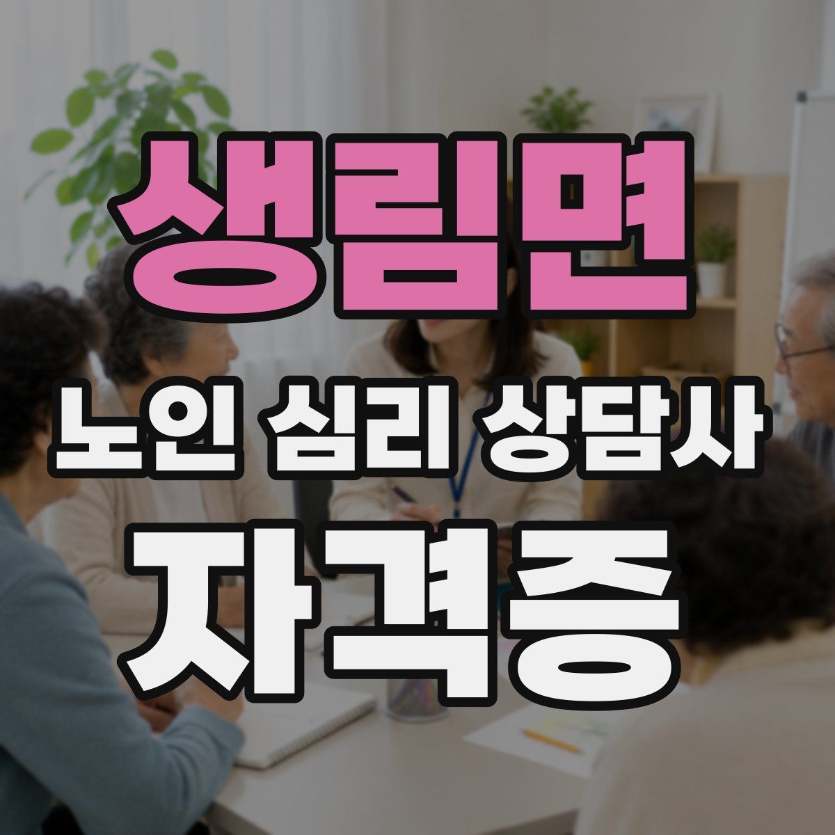 생림면 노인 심리 상담사 자격증