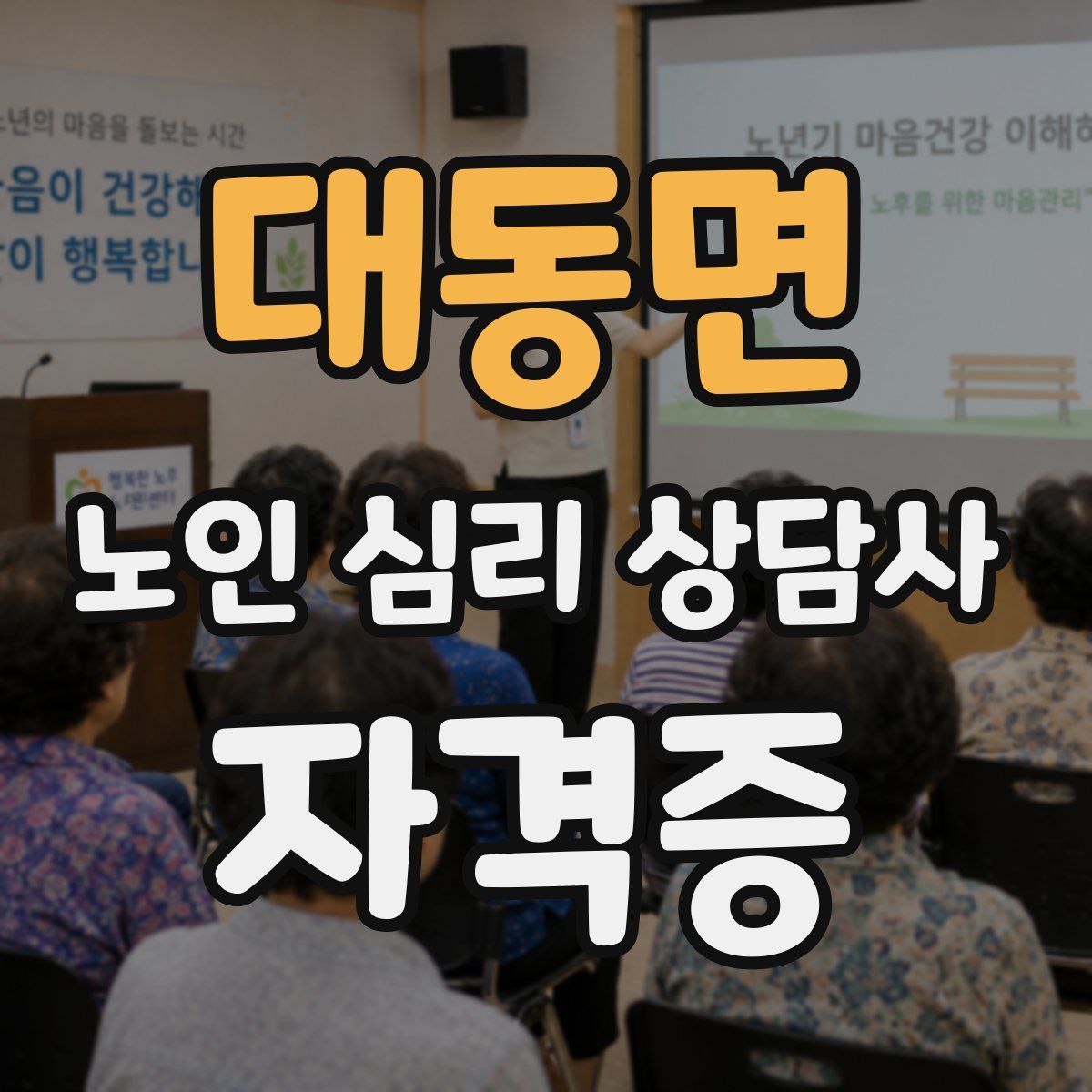 대동면 노인 심리 상담사 자격증