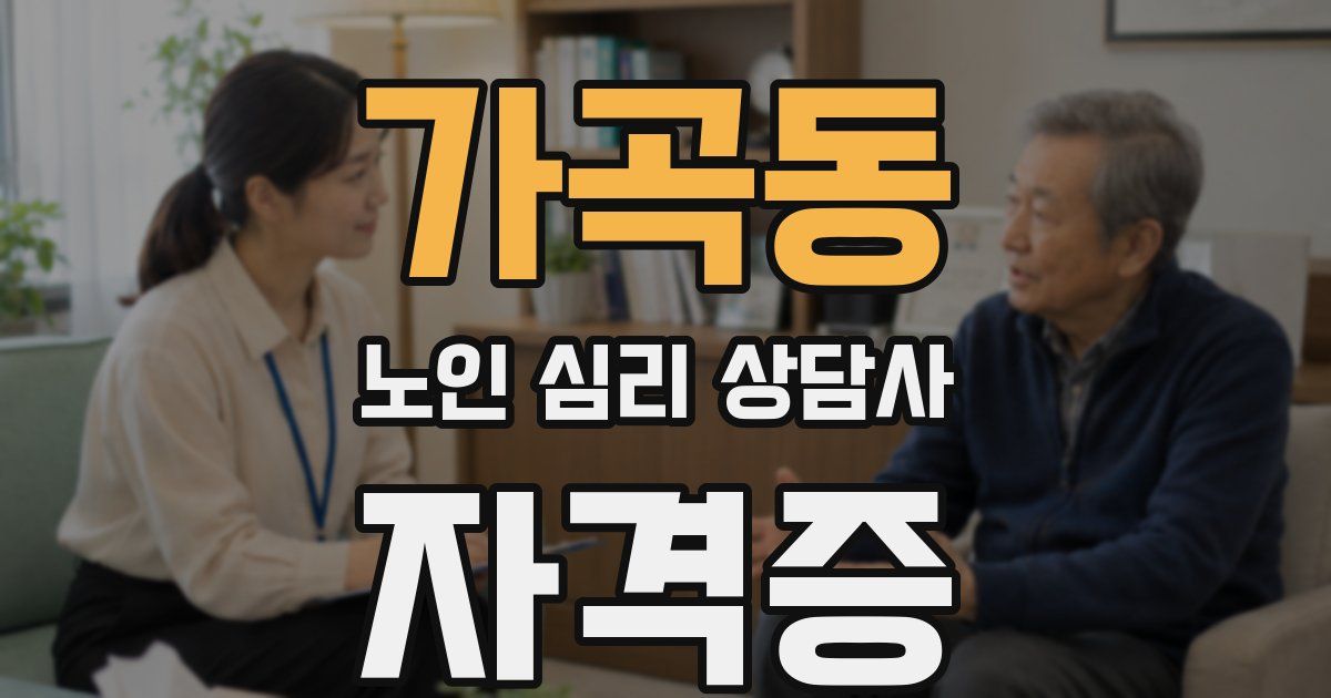 가곡동 노인 심리 상담사 자격증