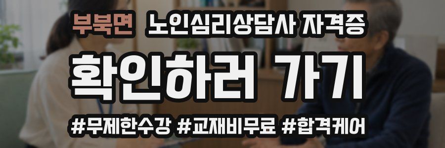 부북면 노인 심리 상담사 자격증