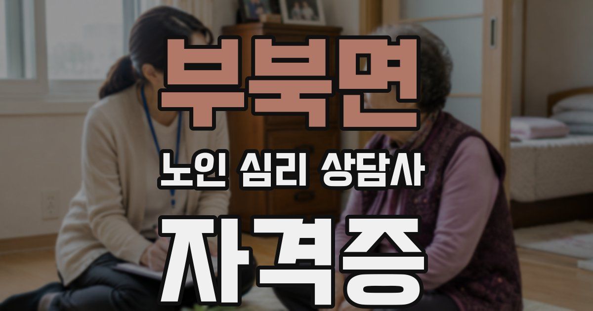 부북면 노인 심리 상담사 자격증