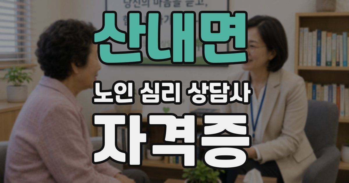 산내면 노인 심리 상담사 자격증