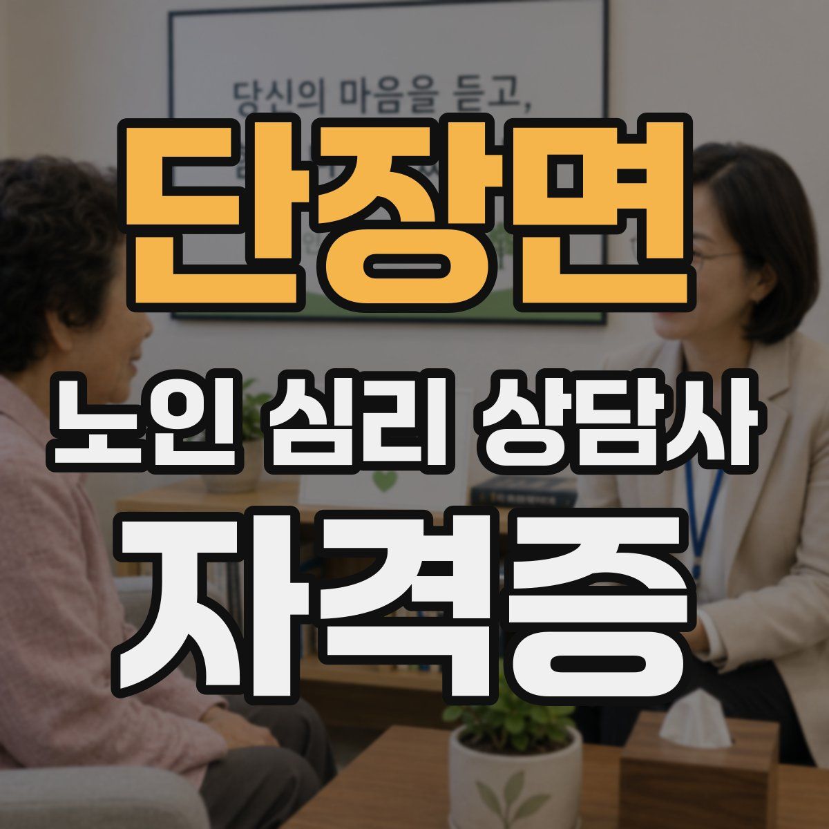 단장면 노인 심리 상담사 자격증