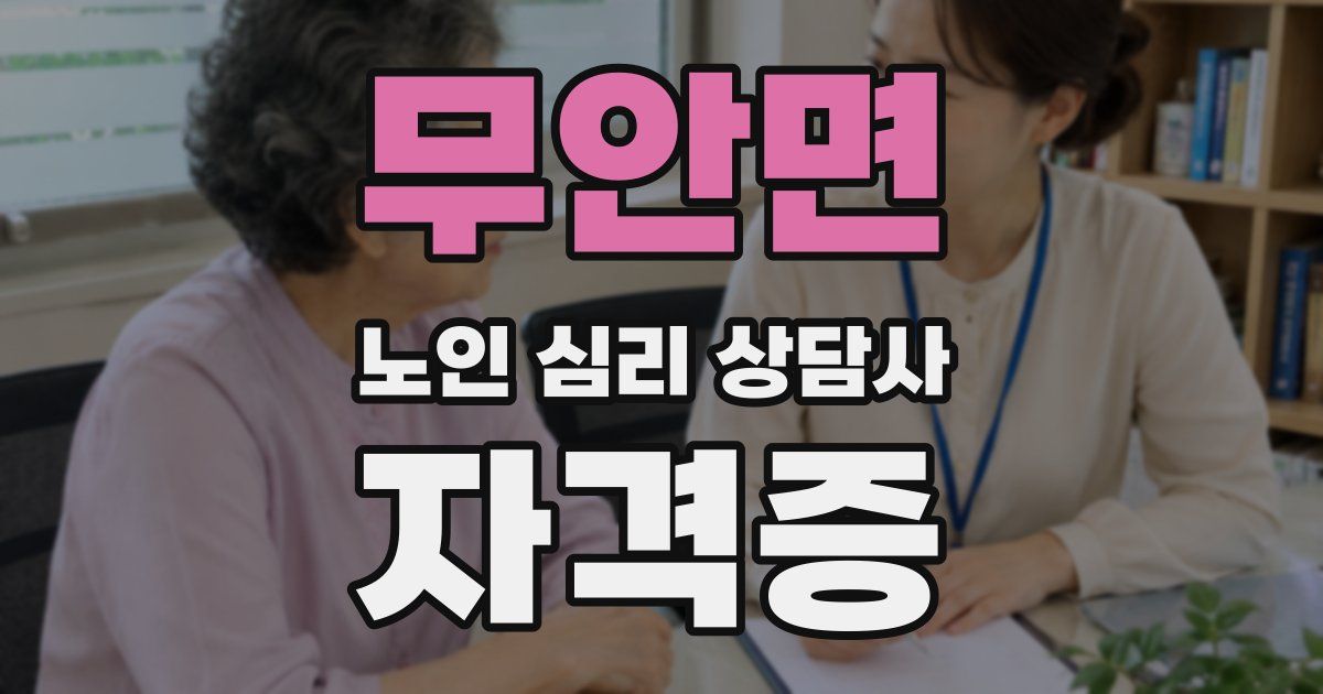 무안면 노인 심리 상담사 자격증