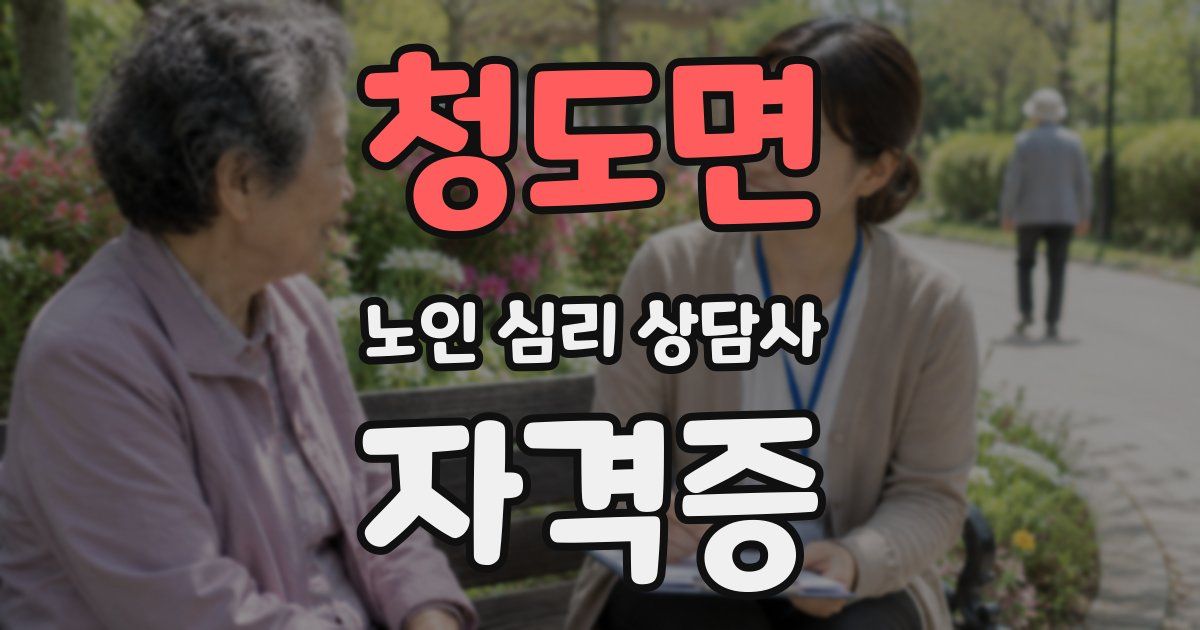 청도면 노인 심리 상담사 자격증