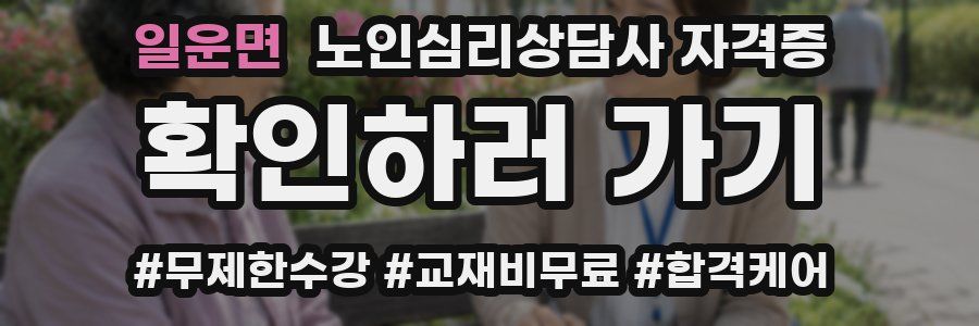 일운면 노인 심리 상담사 자격증