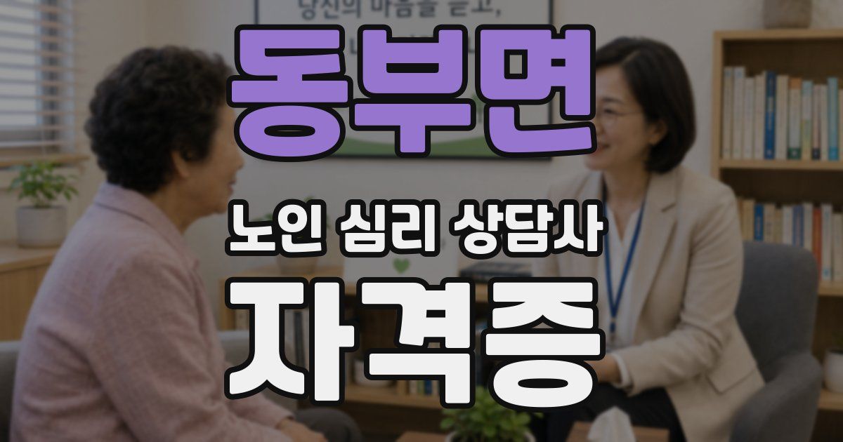동부면 노인 심리 상담사 자격증