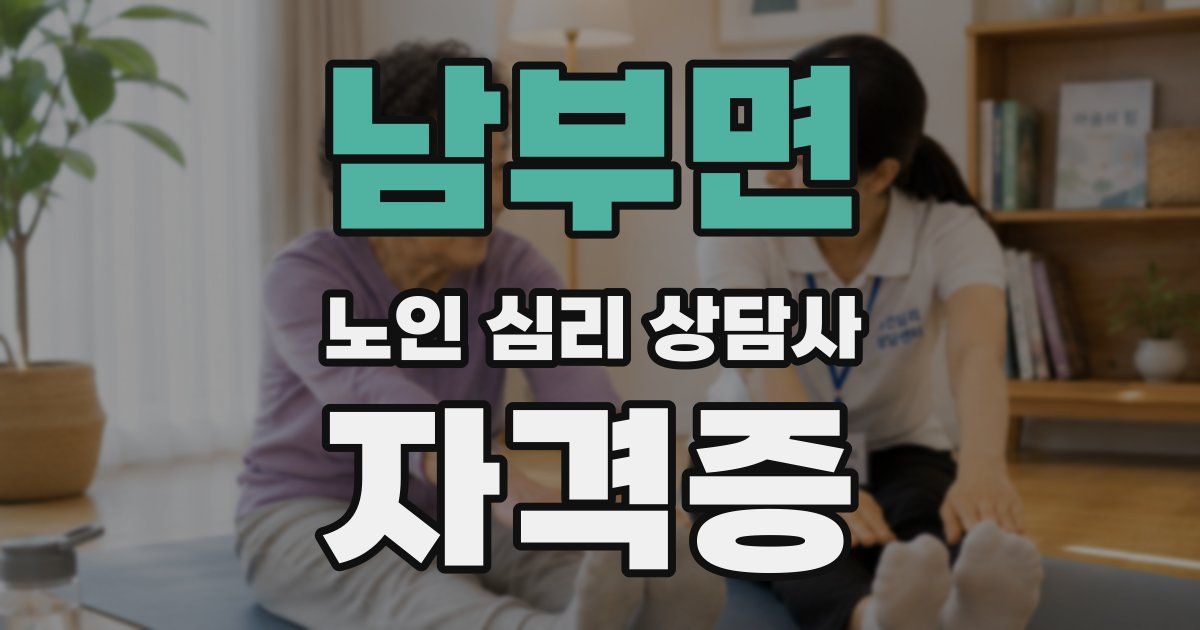 남부면 노인 심리 상담사 자격증