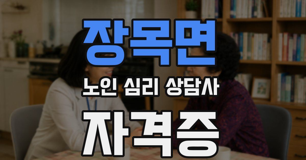 장목면 노인 심리 상담사 자격증