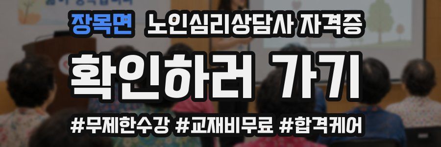 장목면 노인 심리 상담사 자격증