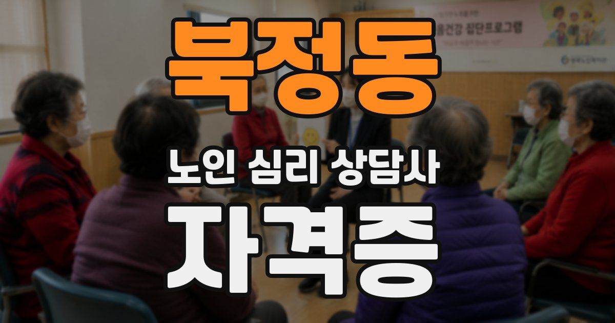 북정동 노인 심리 상담사 자격증