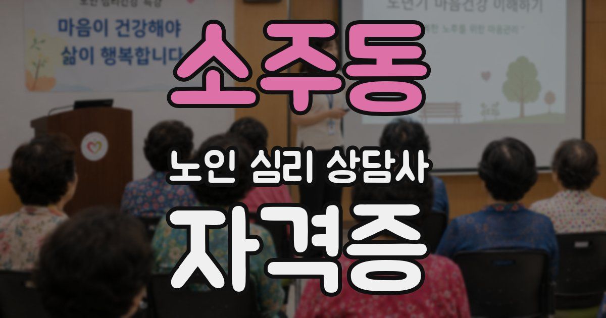 소주동 노인 심리 상담사 자격증