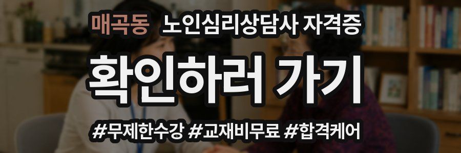 매곡동 노인 심리 상담사 자격증